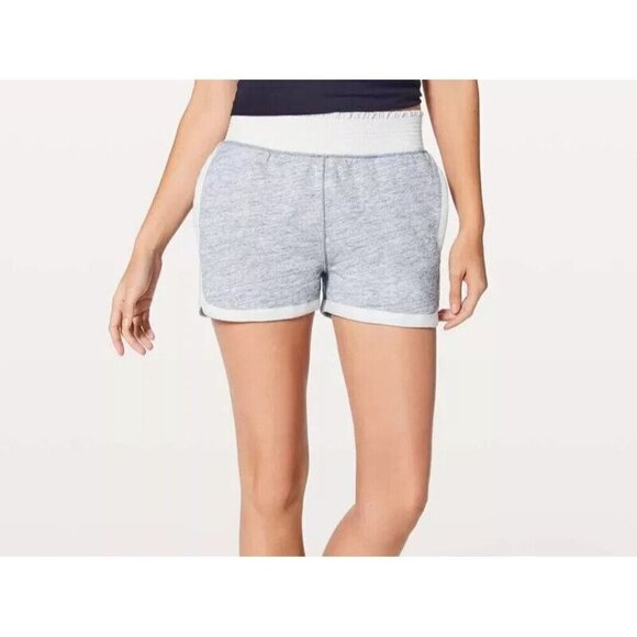 LULULEMON Women Cool & Collected Shorts Size 10 Heather Gray High Waist Active - Picture 1 of 8
